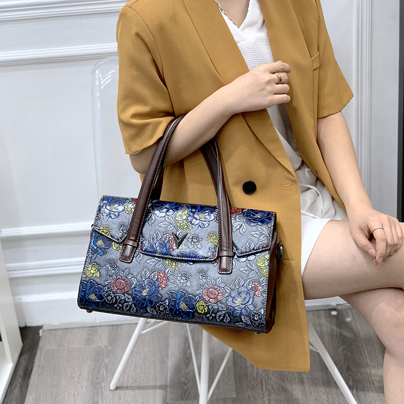 Luxury Bags Vegan Leather - Винтажные 3D-сумки с цветочным тиснением для