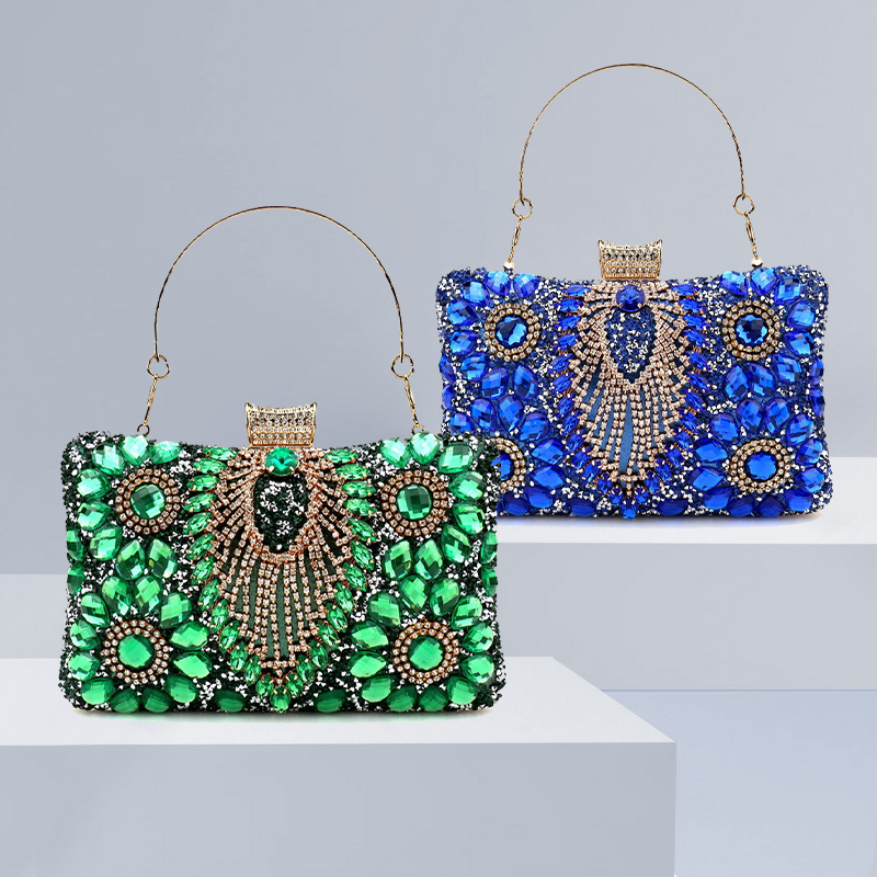 Luxury Bags Green - Роскошный зеленый вечерний клатч с кисточками