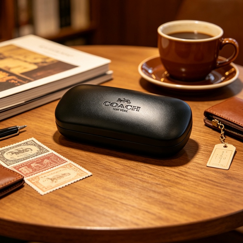 Luxury Bags Coach - Черный жесткий футляр для очков COACH,