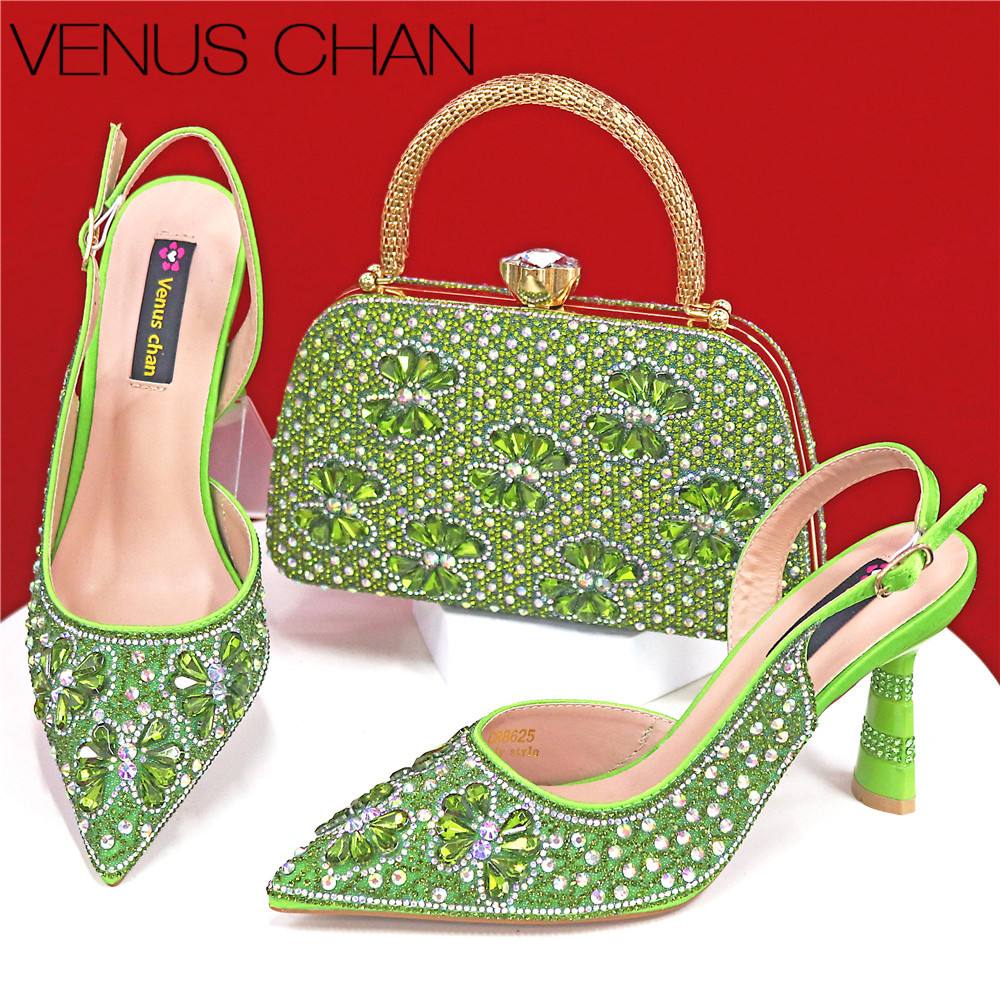 Luxury Bags Green - Роскошные женские вечерние туфли и клатчи